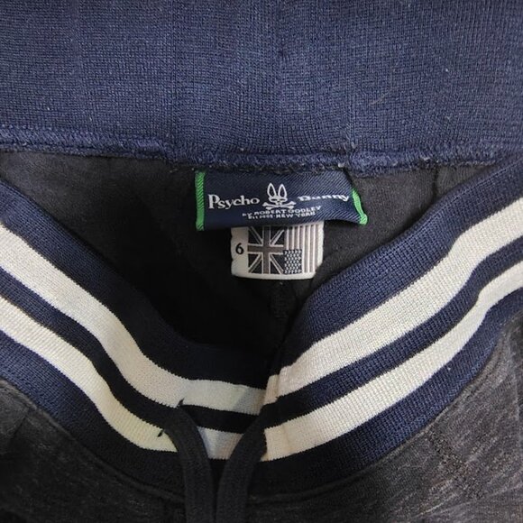 PSYCHO BUNNY LARGE DARK GRAY AND NAVY BLUE SWEAT PANTS - Picture 3 of 4